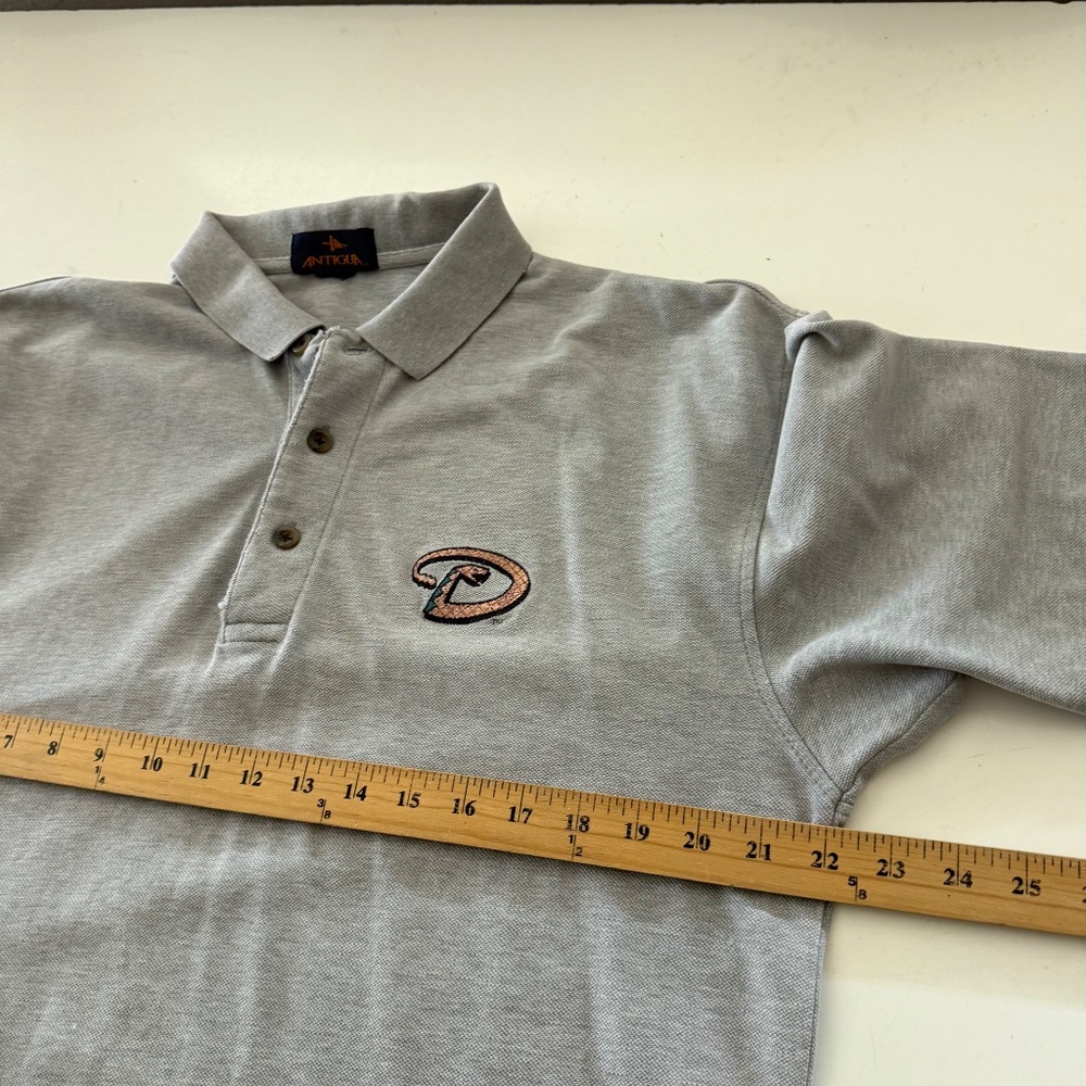 Arizona Diamondbacks Throwback Antigua Logo Heather Gray Polo Shirt Mens Large - Picture 6 of 7